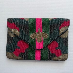 Beaded Purse Clutch Crossbody Bumble Bee